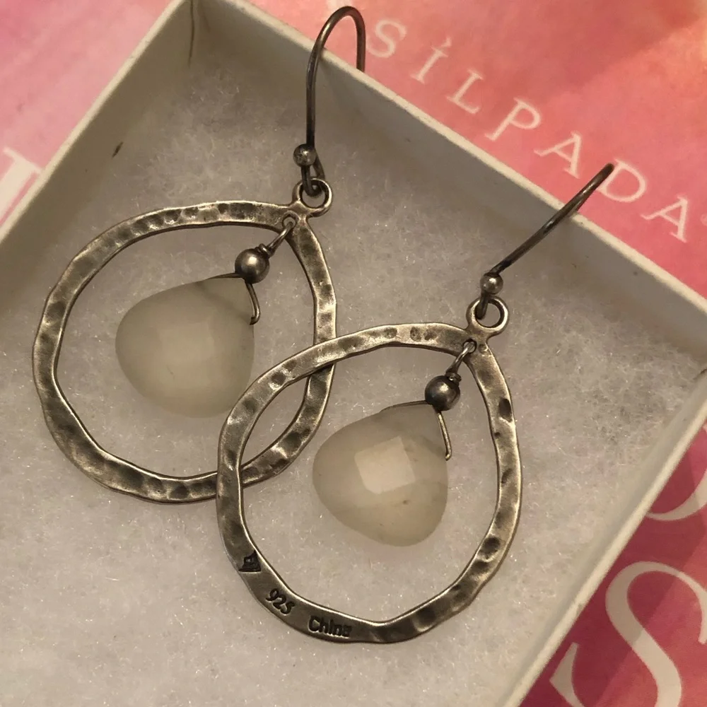 Silpada Sterling Silver and Prehnite Teardrop Earrings W1811 - Picture 16 of 16